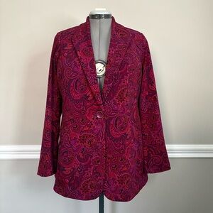PETITE Susan Graver Feminine FairyCore Paisley Blazer Size MP